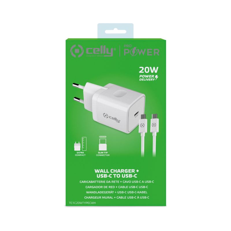 Celly Celly Thuislader USB-C > USB-C kabel  0517647