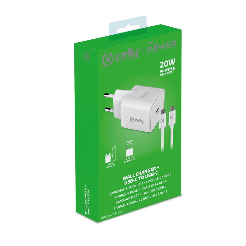 Celly Celly Thuislader USB-C > USB-C kabel  0517647