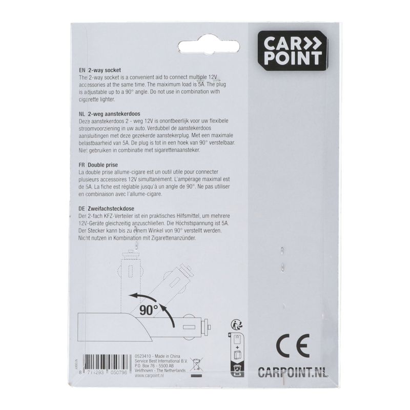 Carpoint Carpoint 2-Weg Stekkerdoos 2x12V 5A 0523410