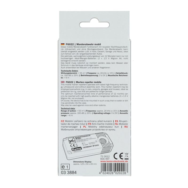 Kemo Kemo Mobiele marterverjager FG022 0529538