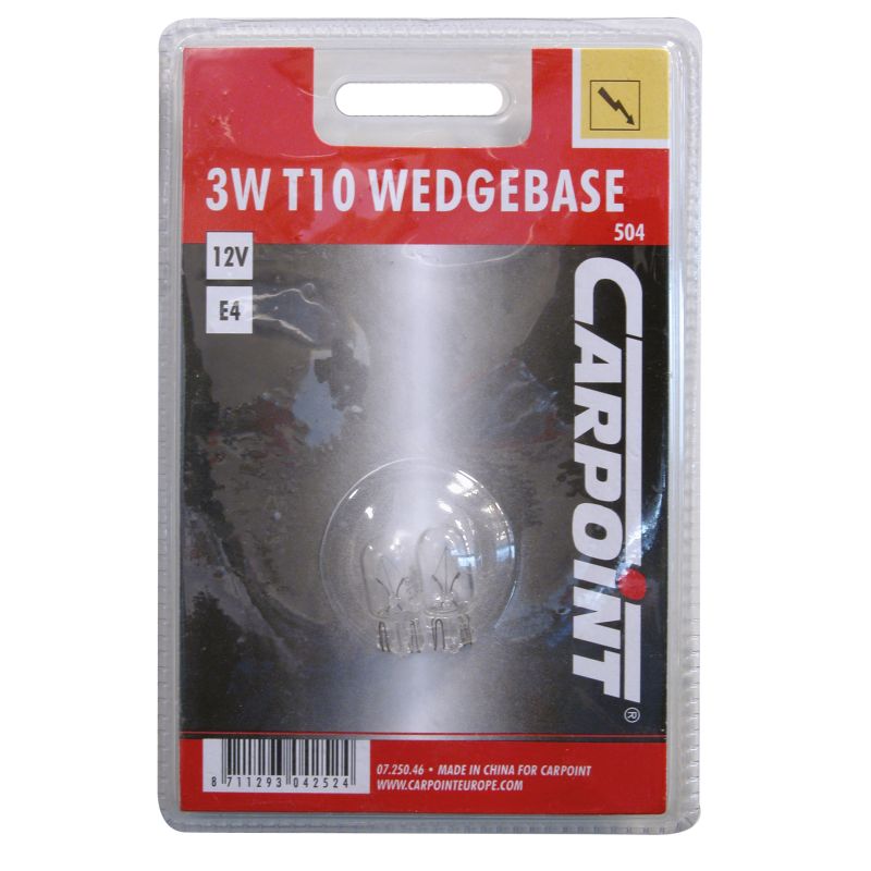 Carpoint Carpoint Autolamp W3W Wedge T10 Blister 2 Stuks 0725046
