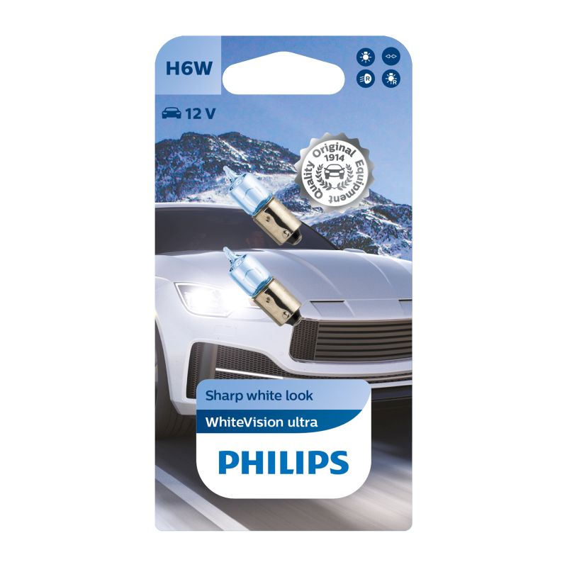 Philips Philips 12036WVUB2 White Vision Ultra H6W 2 Stuks 0730286