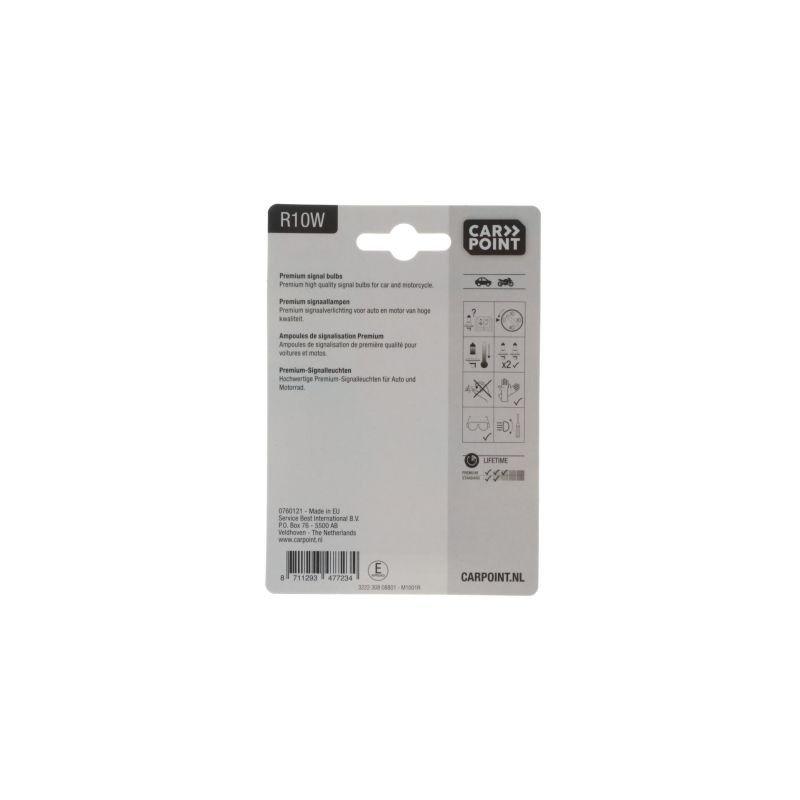 Carpoint Carpoint Premium Autolampen 12V R10W 2 Stuks 0760121