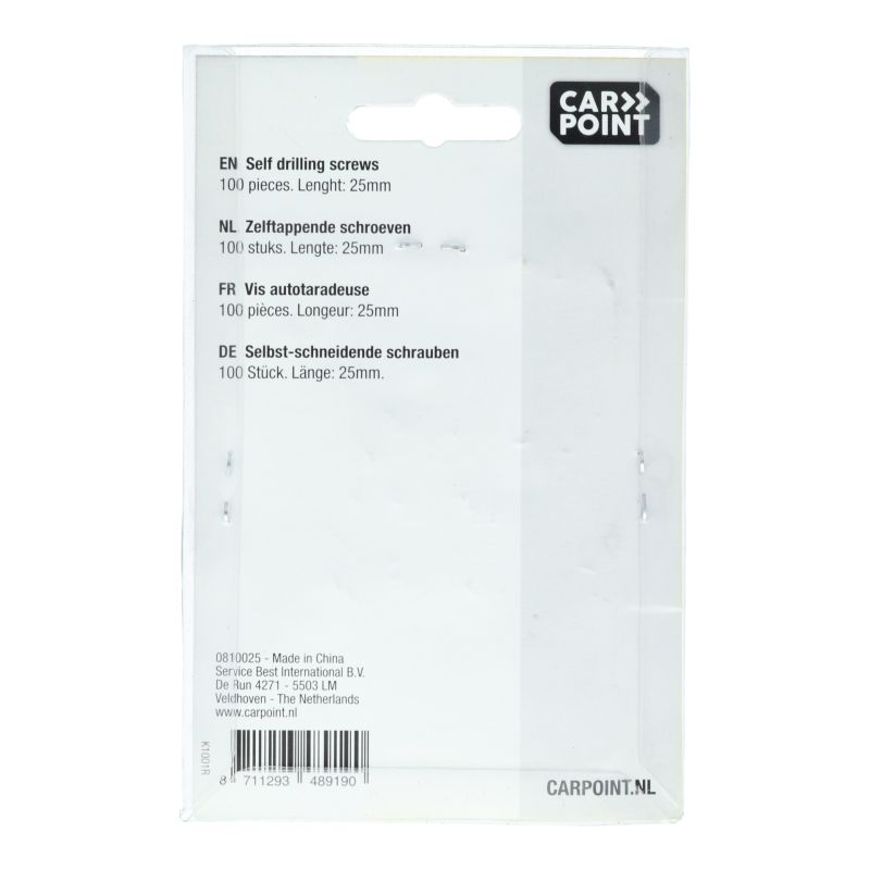 Carpoint Carpoint Schroef Zelftappend Zwart Ø4mm 25mm 100 stuks 0810025