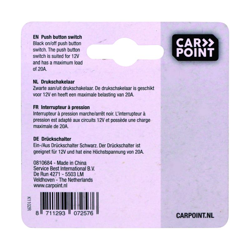 Carpoint Drukschakelaar 12V 20A 0810684