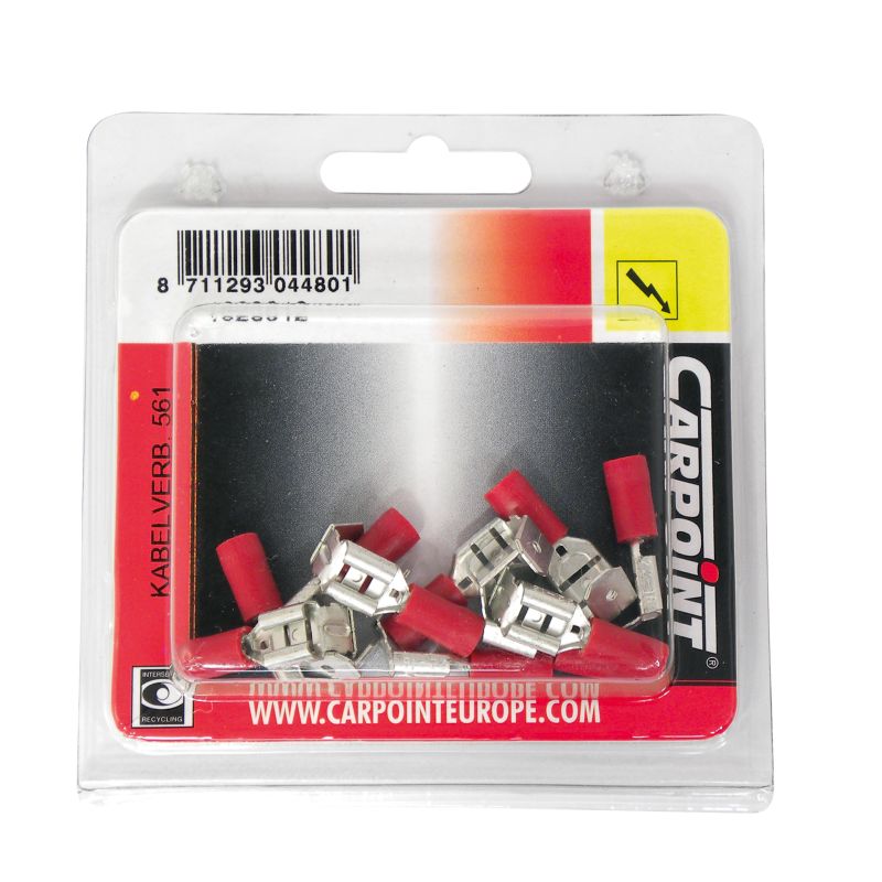 Carpoint Carpoint Vlakstekker Tab 561 Rood 10 Stuks 1623812