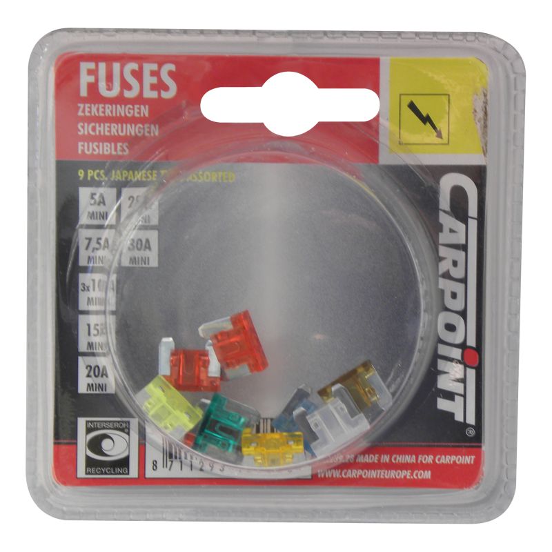 Carpoint Carpoint Low Profile Mini Steekzekering Assortiment 3-10A 9 Stuks 1623928