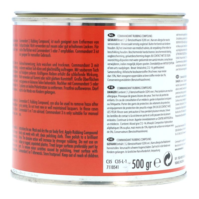 Commandant Commandant Rubbing Compound 3 500gr 1830653