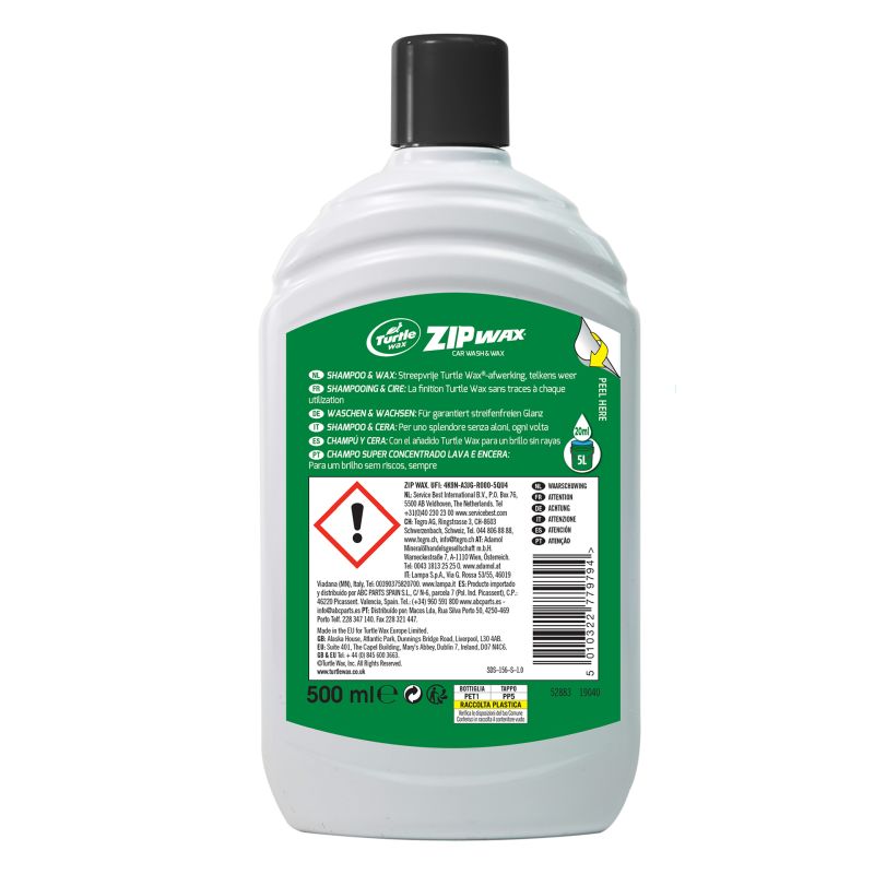 Turtle Wax Turtle Wax 52883 Zip Wax Shampoo 500ml 1830904
