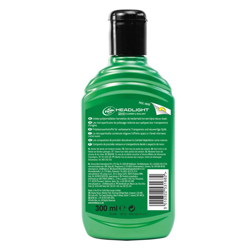 Turtle Wax Turtle Wax 53168 Headlight Cleaner & Sealant 300ml 1830925