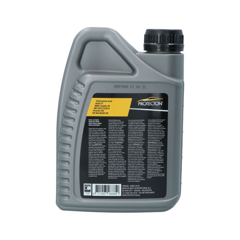 Protecton Protecton Motorolie Synthetisch 5W-30 LongLife VW 1 Liter 1890508