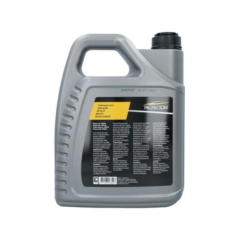 Protecton Protecton Motorolie Semi-Synthetisch 10W-40 A3/B4 5 Liter 1890515