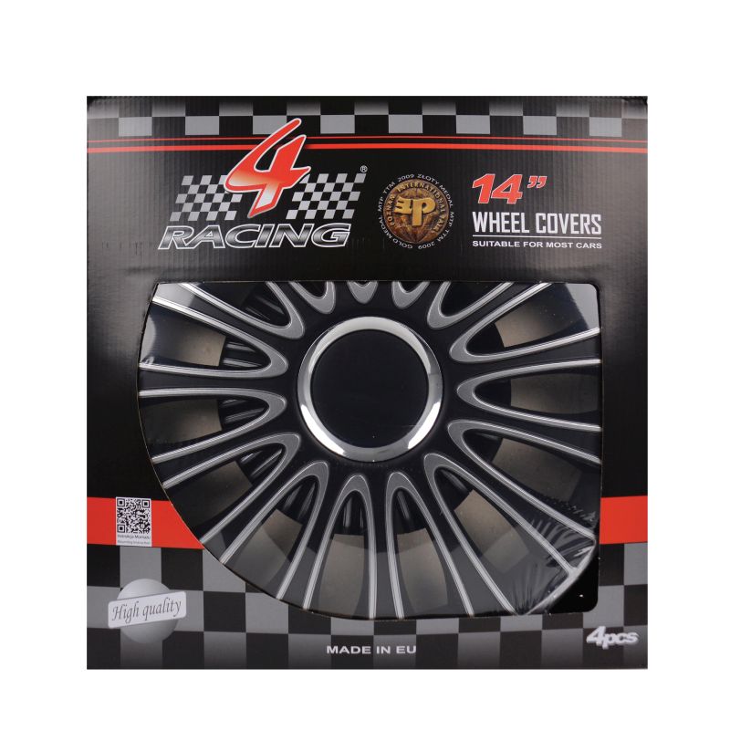 Gorecki Gorecki Wieldoppenset LeMans Pro 14" Zwart/Zilver 2211195