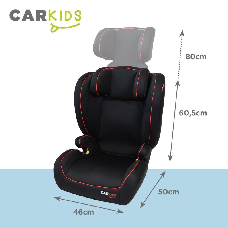 Carkids Carkids I-Size Kinderzitje Frankie 100-150cm Zwart/Rood 4310031