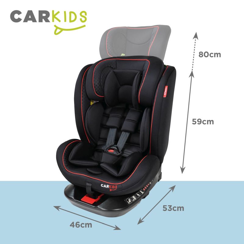 Carkids Carkids I-Size Kinderzitje Darcy 360° Draaibaar 40-150cm Isofix Zwart/Rood 4310037