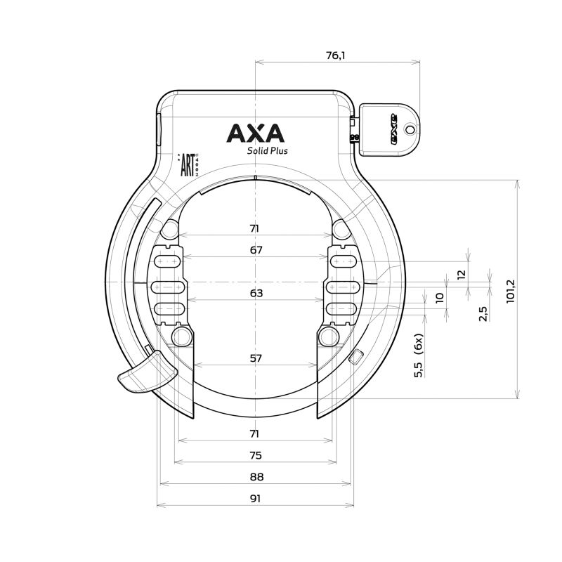 AXA Axa Ringslot Solid Plus Art 2 zwart 5011593
