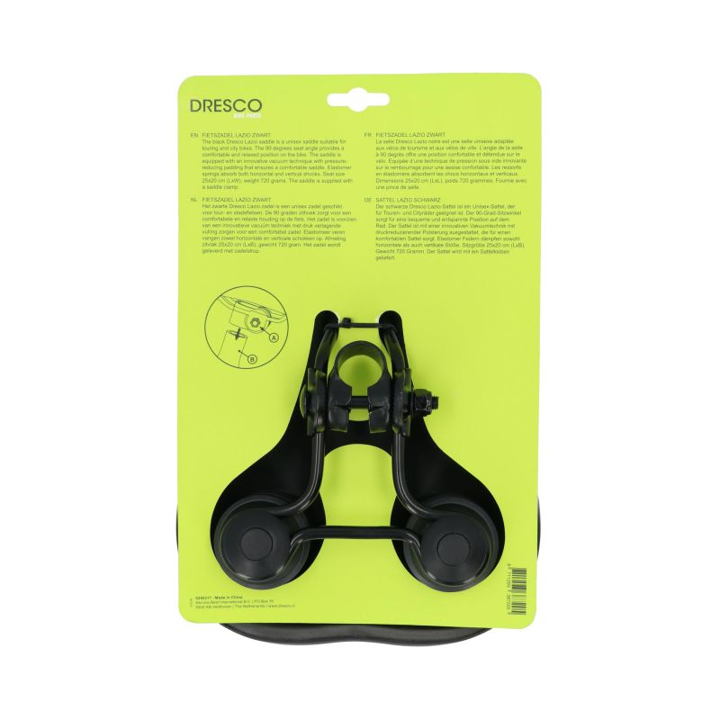 Dresco Dresco Fietszadel Lazio Zwart 5250317