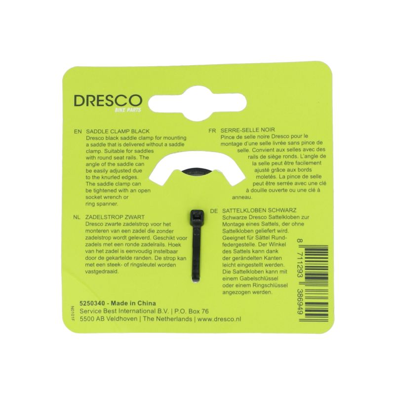 Dresco Dresco Zadelstrop Zwart 5250340