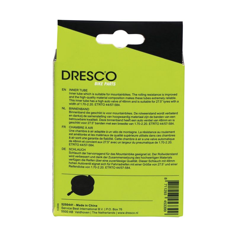 Dresco Dresco Binnenband 27,5x1.70-2.20 Auto/Schrader ventiel/AV 48mm  5250441