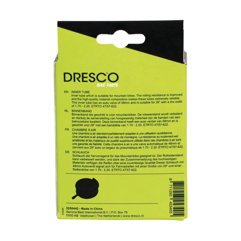 Dresco Dresco Binnenband 29x1.70-2.20 Schräder ventiel/AV 48mm  5250442