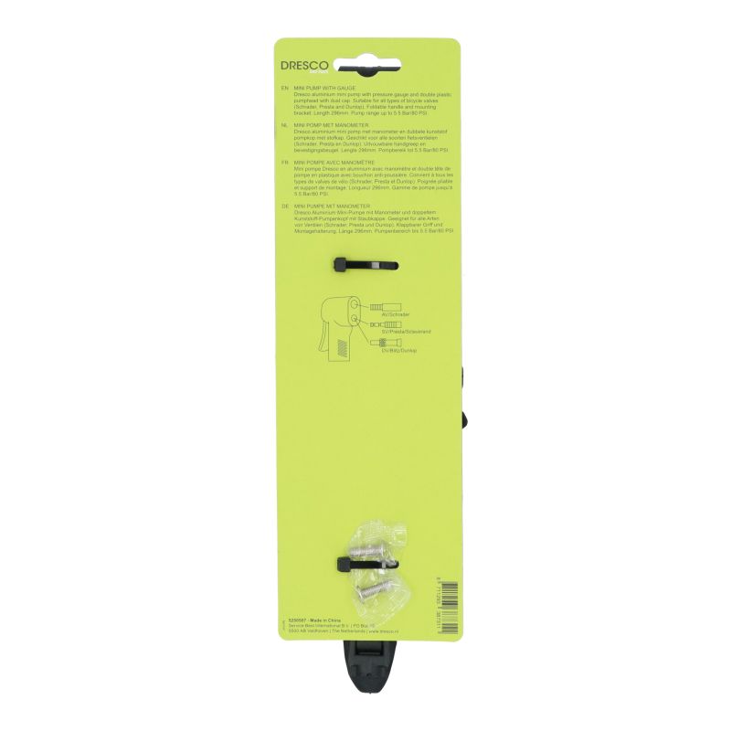 Dresco Dresco Mini Pomp met Manometer 29,6cm 5250507