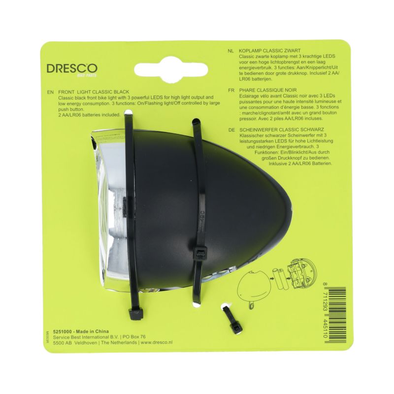 Dresco Dresco Koplamp Classic Zwart 5251000