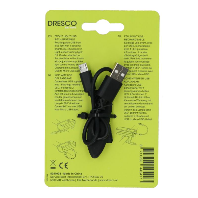 Dresco Dresco Voorlicht USB Oplaadbaar 5251008