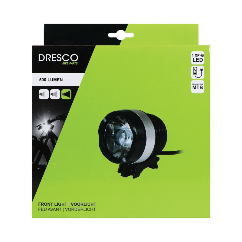 Dresco Dresco XP-G LED Koplamp met Accupack 500 Lumen 5251013