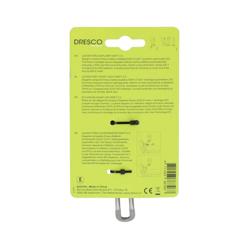 Dresco Dresco Led Batterij Koplamp Swift 2.0 5251016