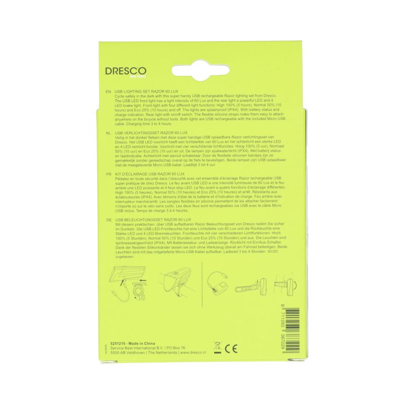 Dresco Dresco USB Verlichtingsset Razor 60 Lux 5251215