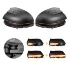 Mijnautoonderdelen Set LED Zijspiegel-Knipperlichten passend voor Volkswagen Jetta VI 2011- & Eos 2009- & Passat 3C 2011-2014 & CC 2008- & Beetle 2011- & Scirocco 2008- - Rookgrijs - incl. Dynamic Running Light DL VWL26LS