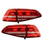 Mijnautoonderdelen Set GTi-Look LED Achterlichten passend voor Volkswagen Golf VII 2012-2017 excl. Variant - Rood/Rookgrijs - incl. Dynamic Running Light DL VWR22LRCD
