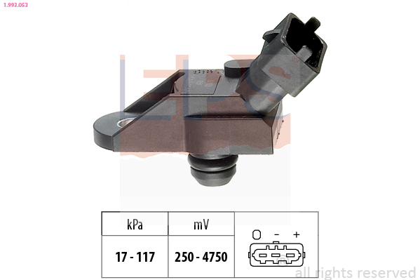 Inlaatdruk-/map sensor EPS 1.993.053