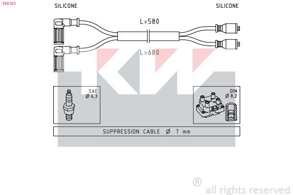 Bougiekabelset KW 359 351