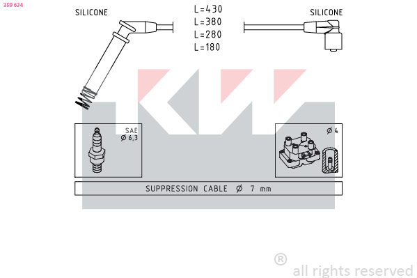 Bougiekabelset KW 359 634