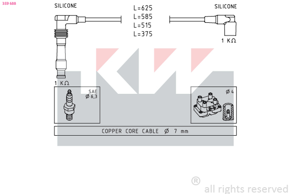 Bougiekabelset KW 359 688