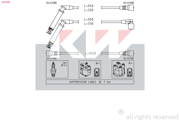 Bougiekabelset KW 359 689