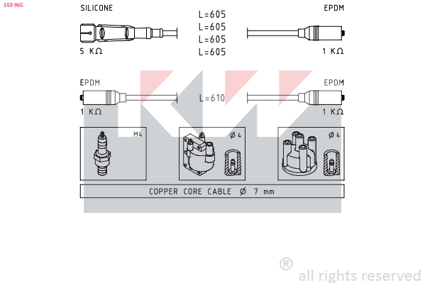 Bougiekabelset KW 359 965