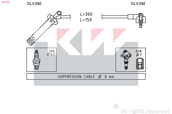 Bougiekabelset KW 360 145