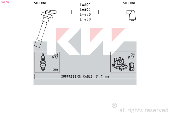 Bougiekabelset KW 360 702