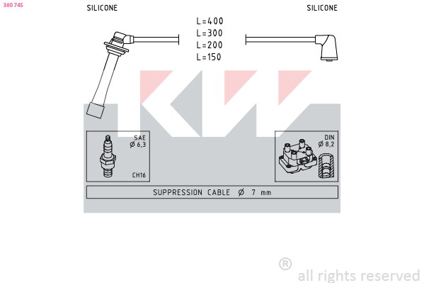 Bougiekabelset KW 360 745