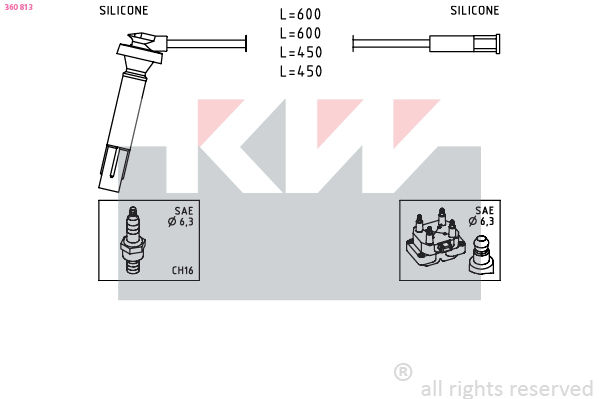 Bougiekabelset KW 360 813