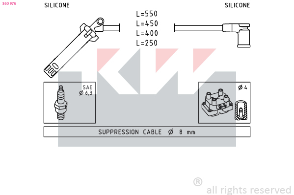 Bougiekabelset KW 360 976
