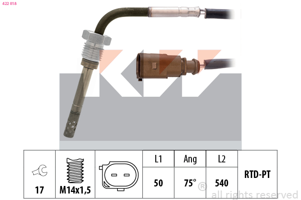 Sensor uitlaatgastemperatuur KW 422 018