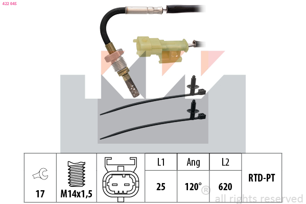 Sensor uitlaatgastemperatuur KW 422 045