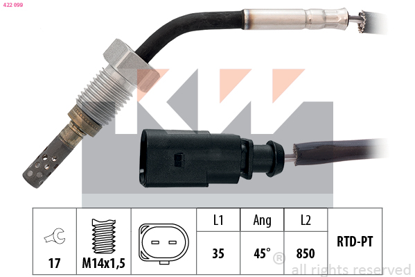 Sensor uitlaatgastemperatuur KW 422 099