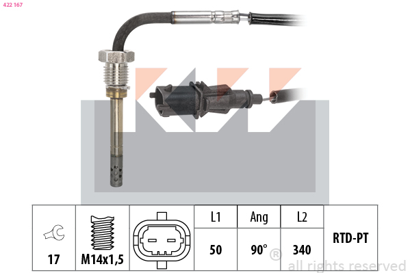 Sensor uitlaatgastemperatuur KW 422 167