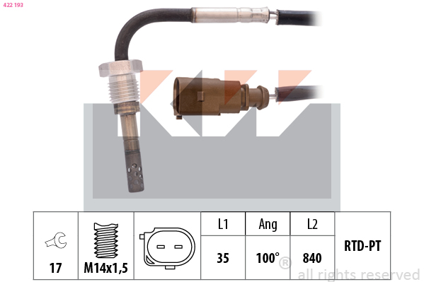 Sensor uitlaatgastemperatuur KW 422 193