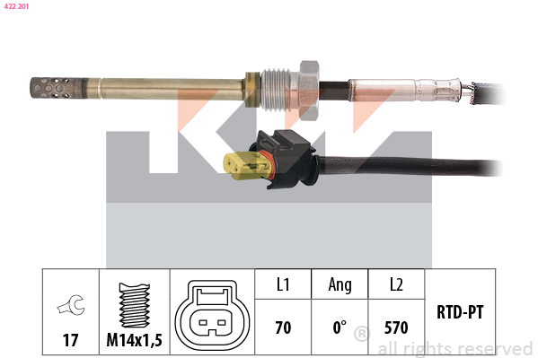 Sensor uitlaatgastemperatuur KW 422 201