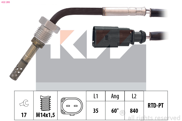 Sensor uitlaatgastemperatuur KW 422 205